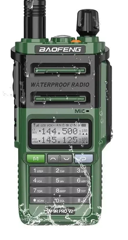 Baofeng UV-9R Pro V2 Waterproof Dual Band Walkie Talkie Green