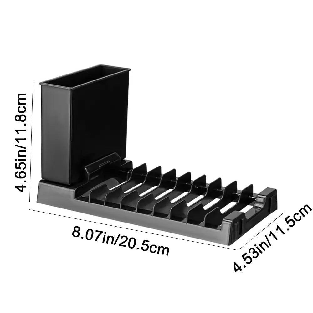 Plastic Foldable Dish Drying Rack 2 IN 1 Space-Saving Utensils Drainer Racks Large Capacity Dish Drainer Bowl and Chopstick black