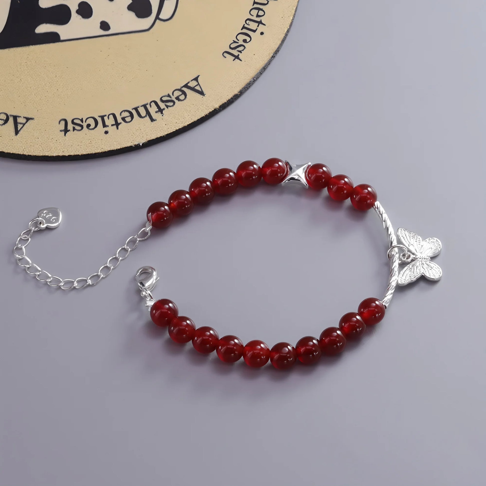 VENTFILLE 925 Sterling Silver Double Love Heart Hollow Round Beads Bracelet Female Fashion Romantic Jewelry Classic Adjustable YC124