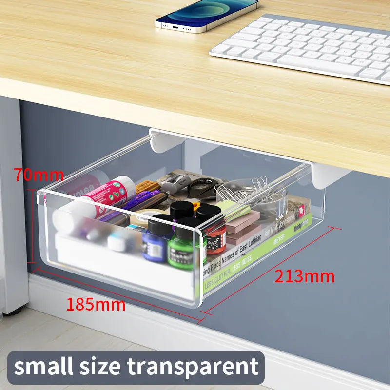 Self Adhesive Plastic Under Desk Drawer for Stationery Storage