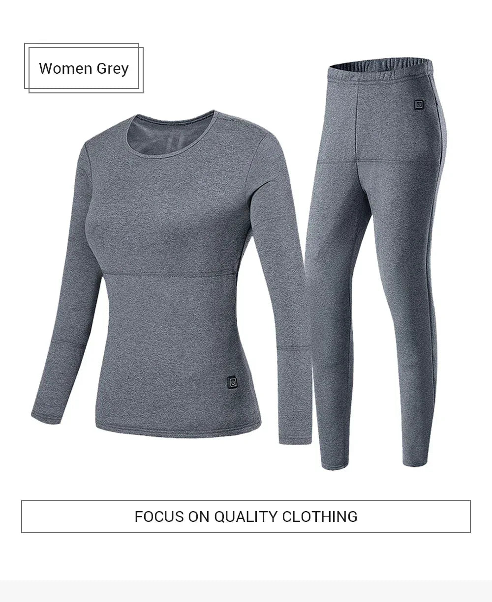 Buy USB Electric Heated Jacket Thermal Underwear Set for Men & Women