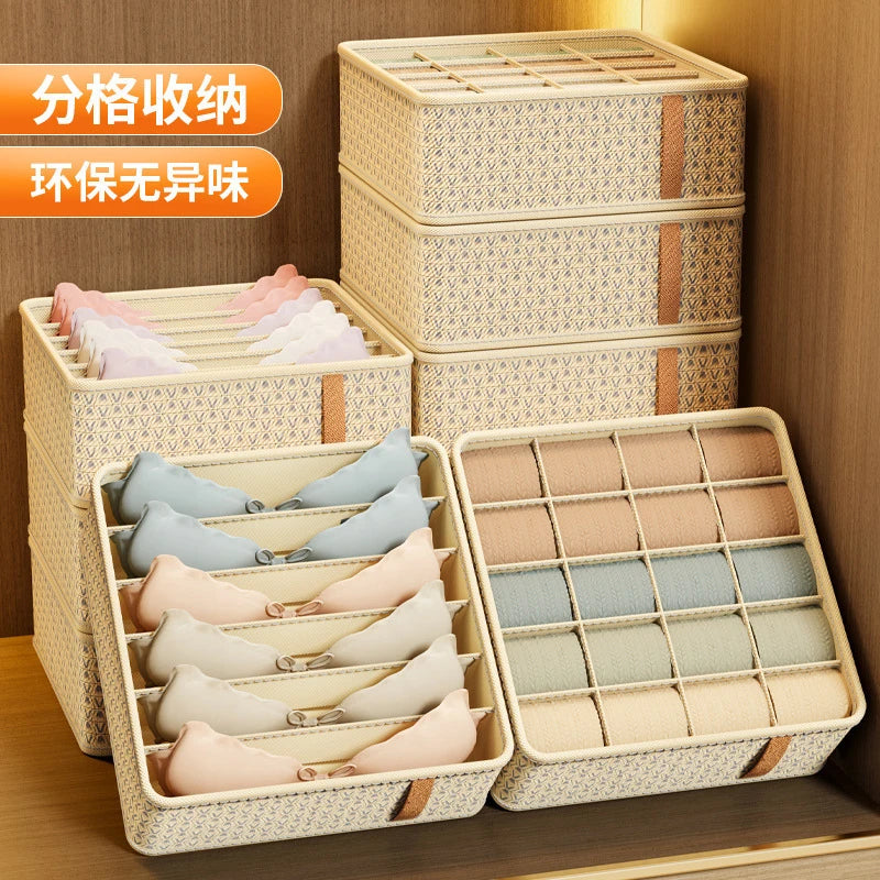Divided Fabric Drawer Organiser for Underwear Bras and Socks