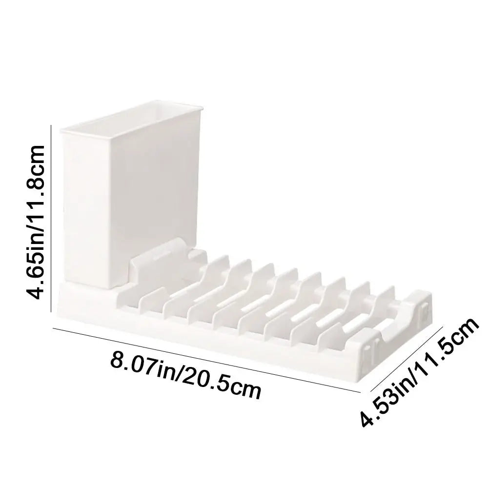 Plastic Foldable Dish Drying Rack 2 IN 1 Space-Saving Utensils Drainer Racks Large Capacity Dish Drainer Bowl and Chopstick white