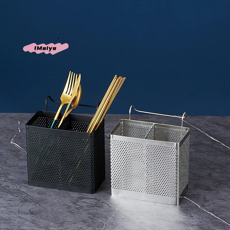 Stainless Steel Cutlery Drainer with Hanging Hooks for Kitchens