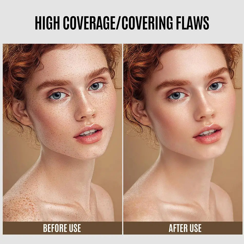 1Pcs Liquid Foundation Long Lasting Full Coverage Matte Cream CC Foundation Makeup Concealer Natural Liquid Base Moisturizing