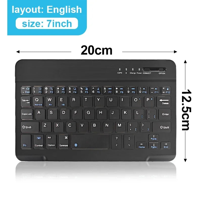 Bluetooth Keyboard for iPad 10th Generation iPad Pro 13 12 11 10 9 8 7 Inch iPad Air 13 11th iPad Mini Samsung Xiaomi Tablets 7 Inch Black