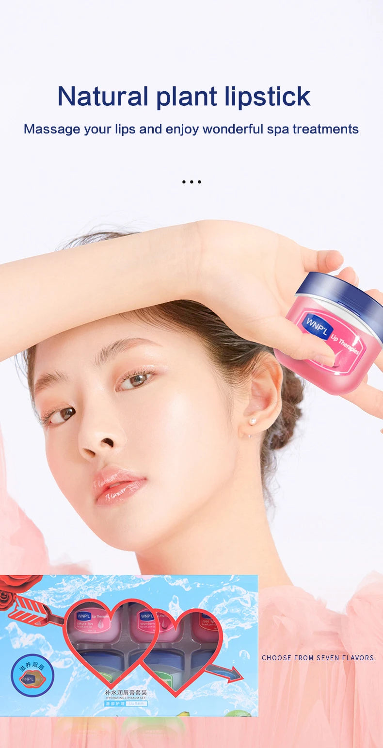 Natural Moisturizing Lip Balm Set (4/6/8pcs) – Hydrating Plant-Based Jelly Lip Care for Dry, Cracked Lips Repair & Smooth Formula