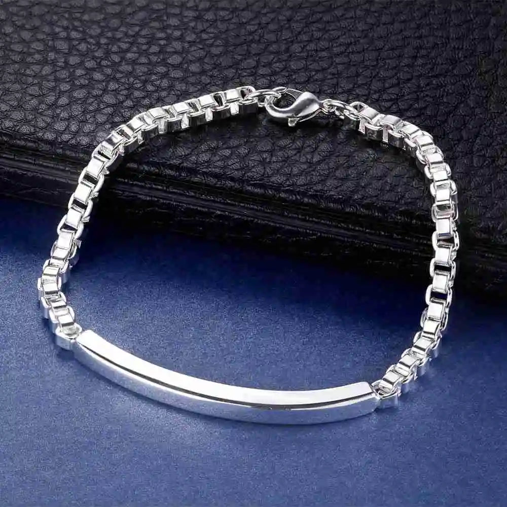 925 Sterling Silver Bracelet Heart High Quality Romance Chain For Woman Men Fashion Engagement Party Wedding Jewelry Gift DY AB095