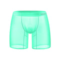 1/2/3 PCS Men's Ice Silk Boxers Transparent 0.01 Ultra-thin Fabric See Through Seamless Underwear antibacterial Boxer Shorts AD785-Green
