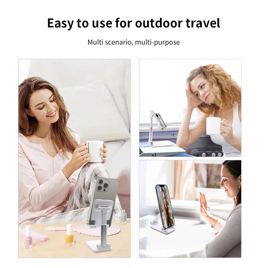 Adjustable Desktop Phone Holder Stand for iPhone 17/16/15/14 Samsung Xiaomi, Flexible Lazy Bracket for Tablet & Cellphone
