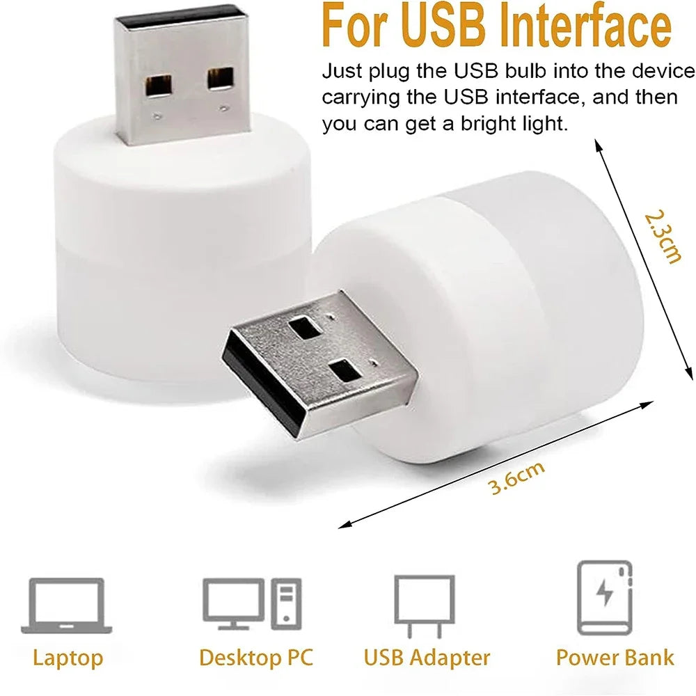 Mini USB LED Night Light for Desk and Bedside Ambient Lighting