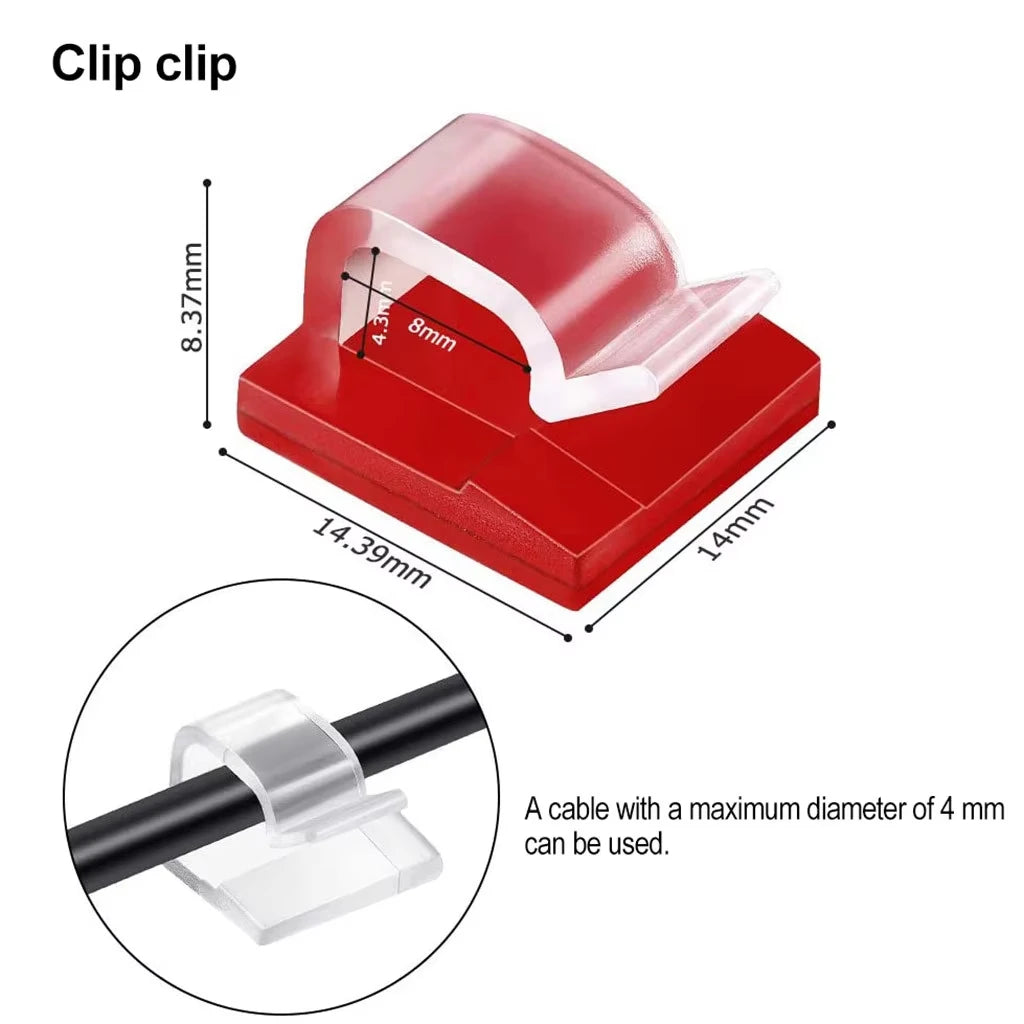 Self Adhesive Acrylic Cable Clips for Desk Lead Routing