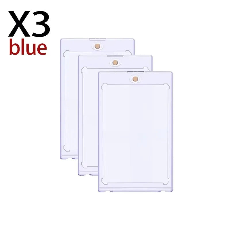 Acrylic Magnetic Trading Card Holder for 35PT Cards 3 Blue
