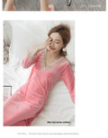 Plus Size 5XL Sleep Dress Women Winter Long Sleeve Sexy Luxury Velvet Spring Autumn Winter Style Korean Version Velvet Nightgown