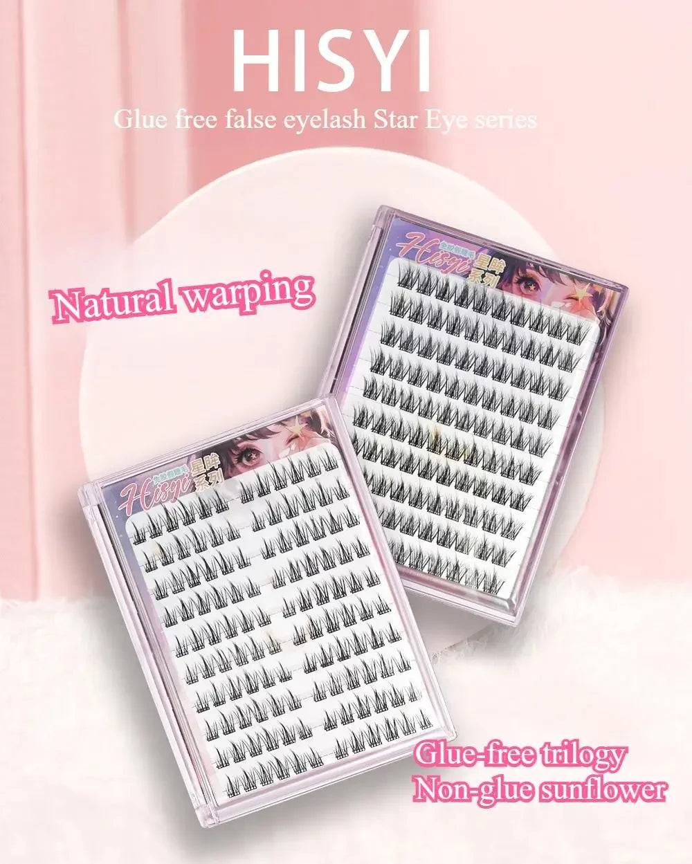 Glue-Free False Eyelashes – Star Eye Segmented DIY Lash Extensions, Lightweight & Reusable, Easy Apply Multiple Styles