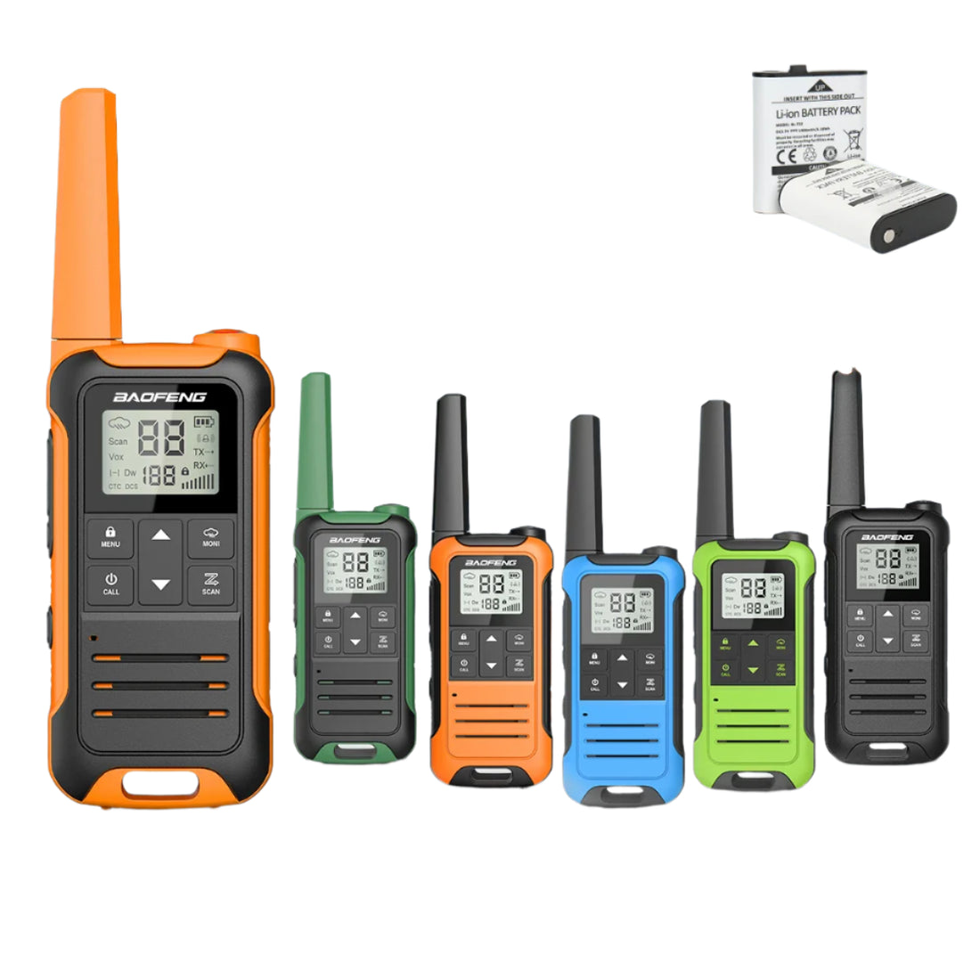 2pcs Baofeng F22 Mini Walkie Talkies - Long Range, Waterproof, Rechargeable, Kids Two-Way Radio with Type-C Charging for Camping & Outdoor Adventures - Dicrodelights