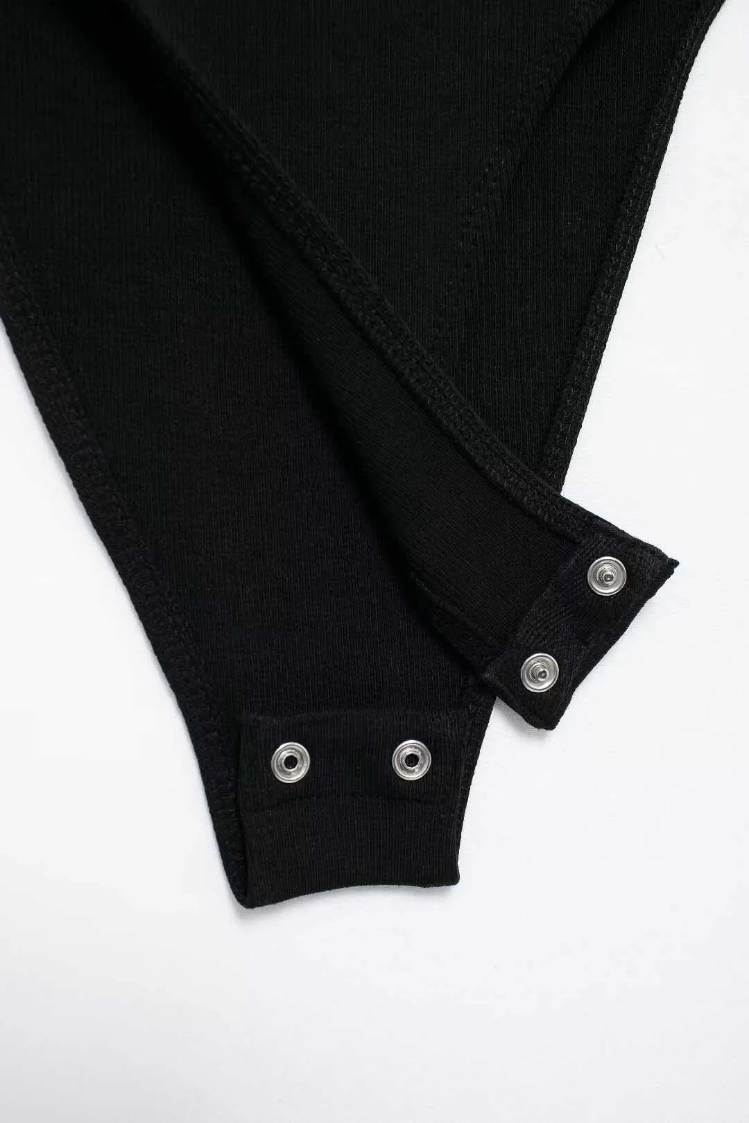 Women's Skinny Ribbed O-Neck Bodysuits with Straps Snap-Button Sexy Fashion Playsuits Comfortable Stretchy Female Clothing