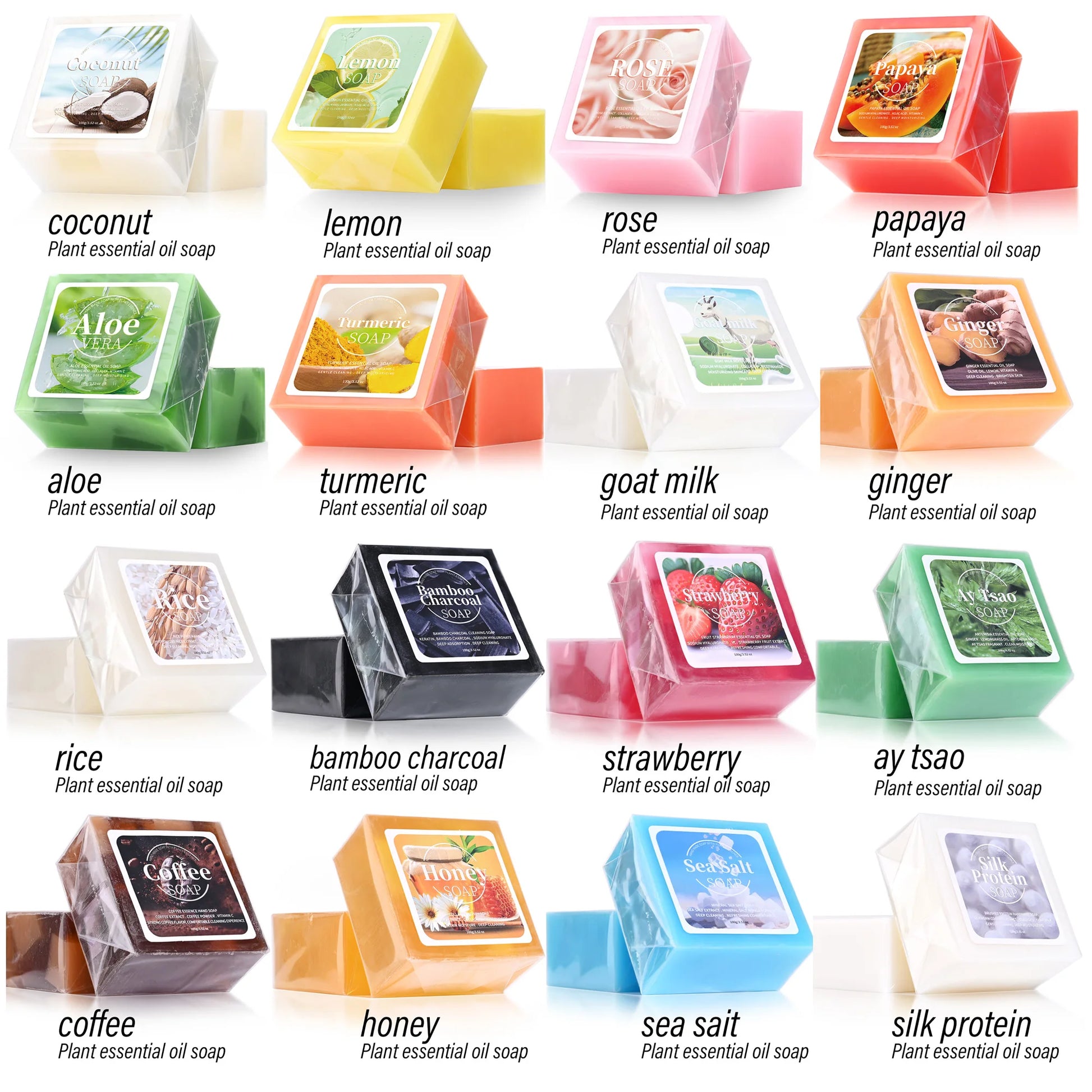 B+ Artemisia Herbal Essential Oil Soap – Lemongrass & Ginger Deep Cleansing Moisturizing Bar for Smooth, Fresh Skin