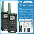 2pcs Baofeng F22 Mini Walkie Talkies - Long Range, Waterproof, Rechargeable, Kids Two-Way Radio with Type-C Charging for Camping & Outdoor Adventures - Dicrodelights