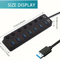 4/7-Port USB 3.0 Hub with LED Indicator Independent Switch Control for Laptop Flash Drive Hard Disk Printer Camera Keyboard