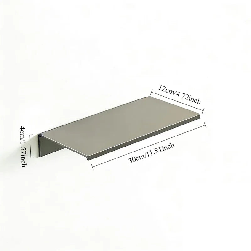 Aluminium Floating Wall Shelf No Drill for Books, Plants and Decor