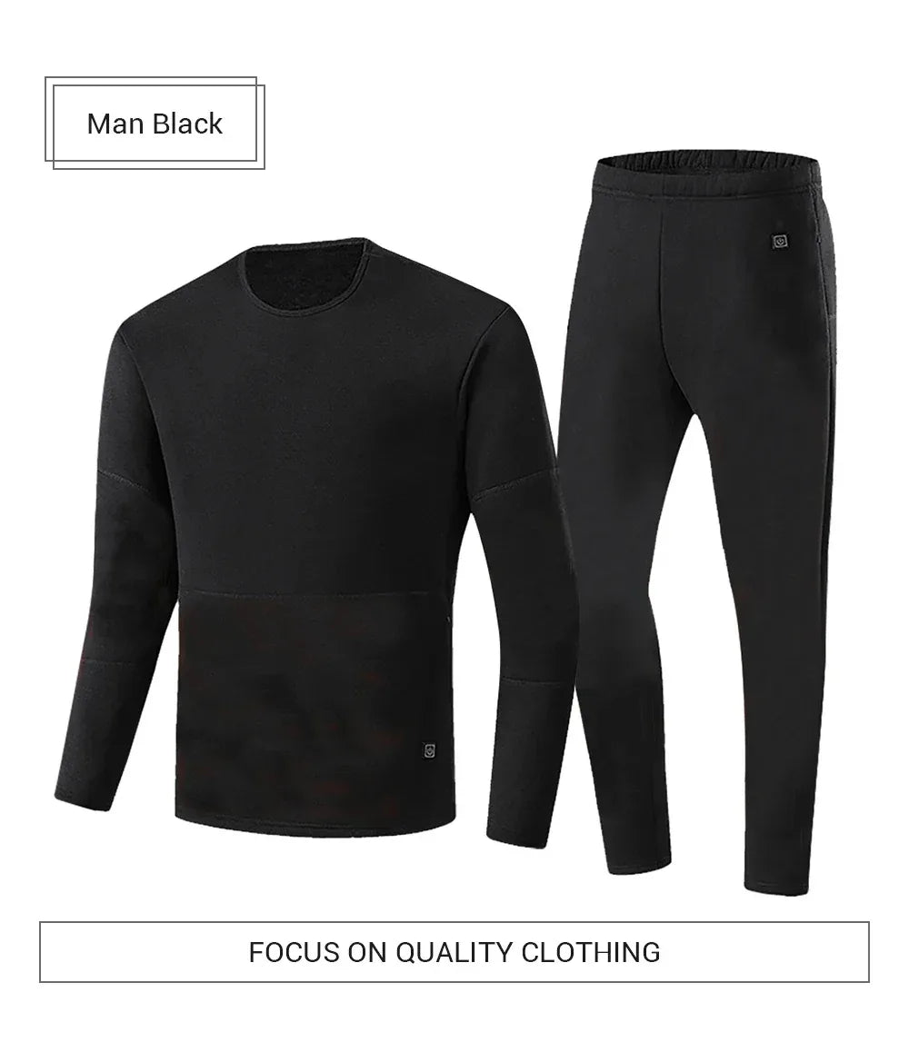 Buy USB Electric Heated Jacket Thermal Underwear Set for Men & Women