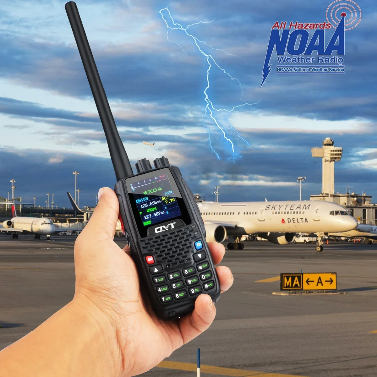 QYT KT-A16 Aviation Handheld Transceiver 6W NOAA Air Band Radio