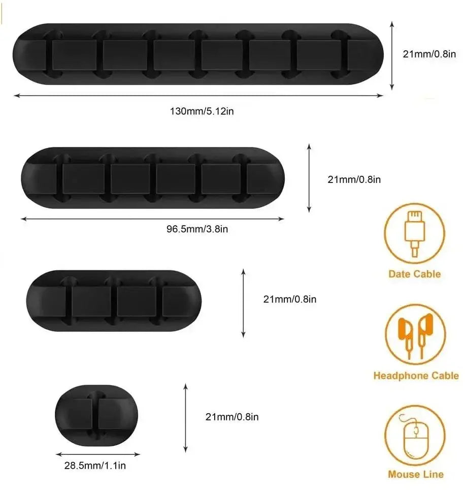Self Adhesive Silicone Cable Holder for Desk Charging Leads
