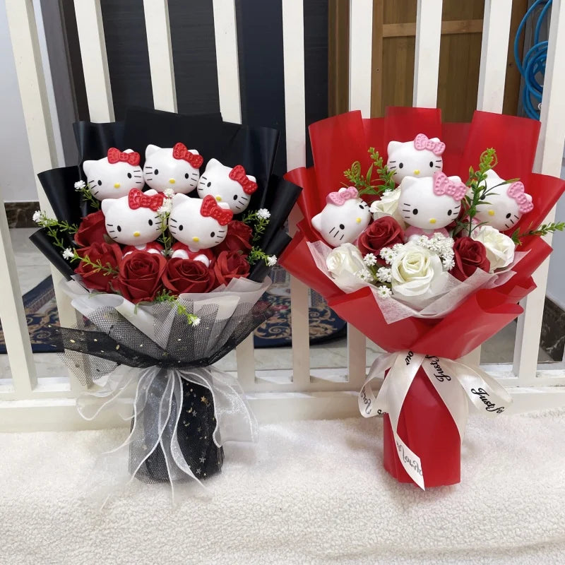 Hello Kitty Vinyl Doll Flower Bouquet Gift – Buy Cute Sanrio Figurine for Girls | Birthday, Valentine & Christmas Present