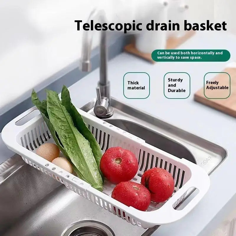 Extendable Sink Draining Basket for Fruit and Vegetables