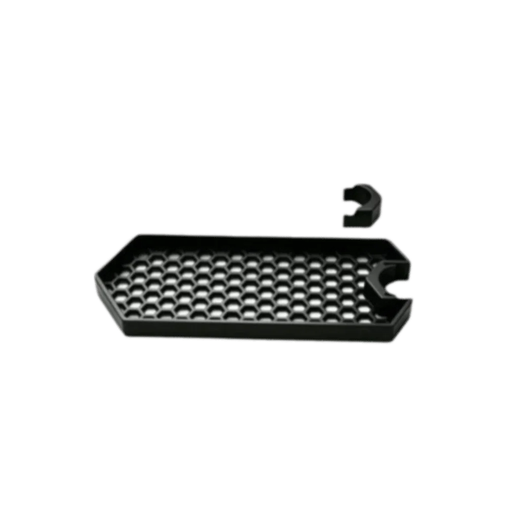 ABS Shower Pole Storage Tray with Honeycomb Drainage Base Black