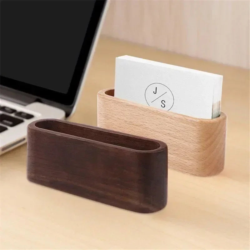 Wooden Business Card Holder for Desks and Reception Areas