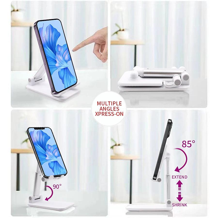 Adjustable Desktop Phone Holder Stand for iPhone 17/16/15/14 Samsung Xiaomi, Flexible Lazy Bracket for Tablet & Cellphone