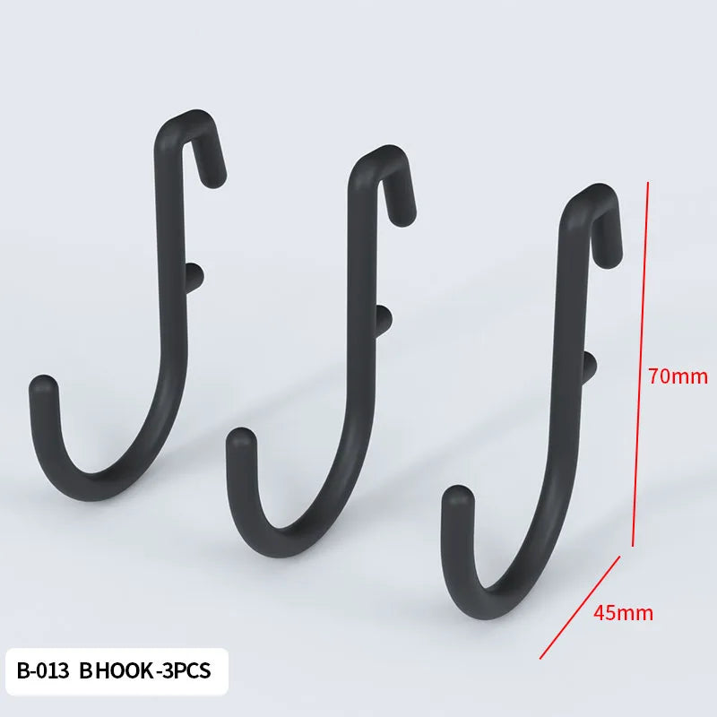 Wall Mounted Desk Pegboard Storage for Gaming Accessories Black B Hook -3pcs