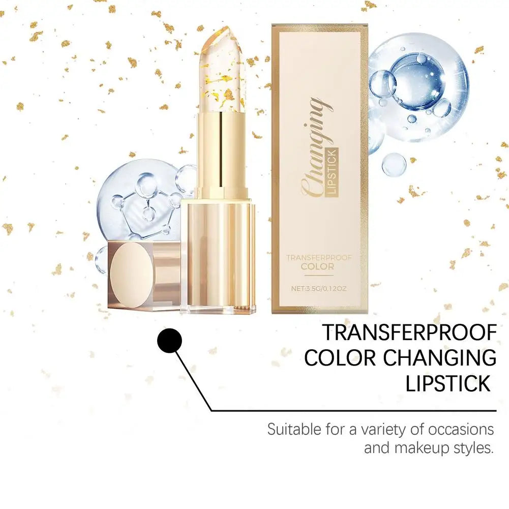3.5g Transfer-Proof Color-Changing Lipstick Gold Leaf Discoloration Nourish Moisturize Water Light Softening Non-greasy Lip Blam