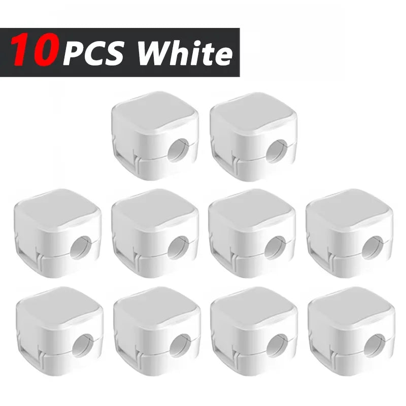 Magnetic Cable Clip Cable Holder,Adhesive Wire Keeper Cord Cable Organizer ,Usb Charging Line Winder For Office Desktop Home 10pcs White