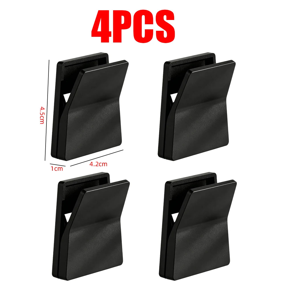  Kitchen Rubber Glove Holder Towel Clips Dishwashing Gloves Hook Dish Cloth Holder Wall Mount Storage Rack Hanger Accessories 4PCS-Black