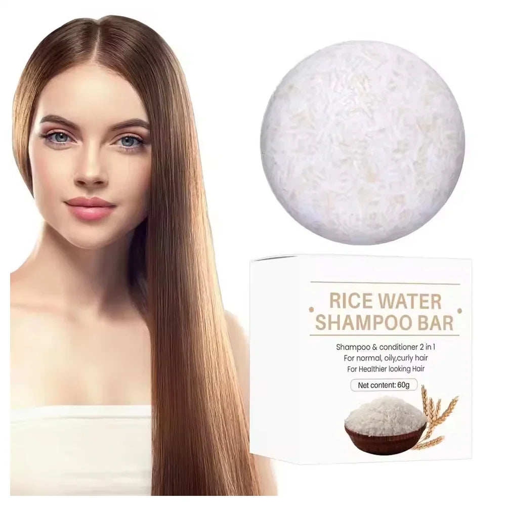 1/2/3pcs Organic Rice Shampoo Soap Bar Cleanses Oil Free Conditioning Soap Rice Water Protein Nourishing Hair Growth Soap Bar
