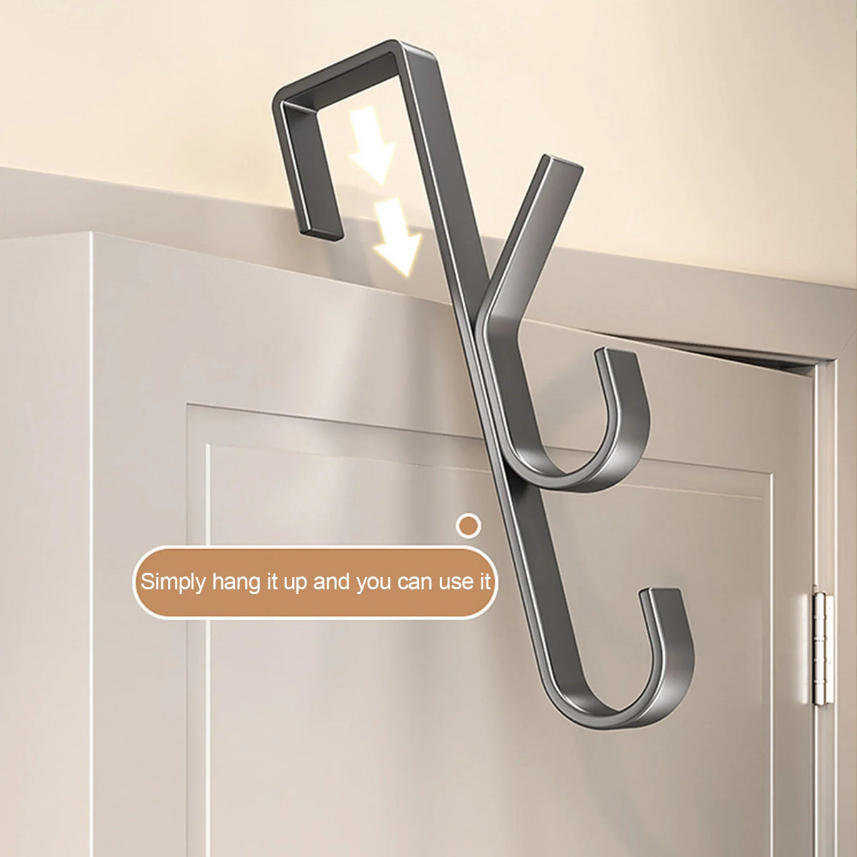 Carbon Steel Over Door Hook Rack for Bedroom Accessories