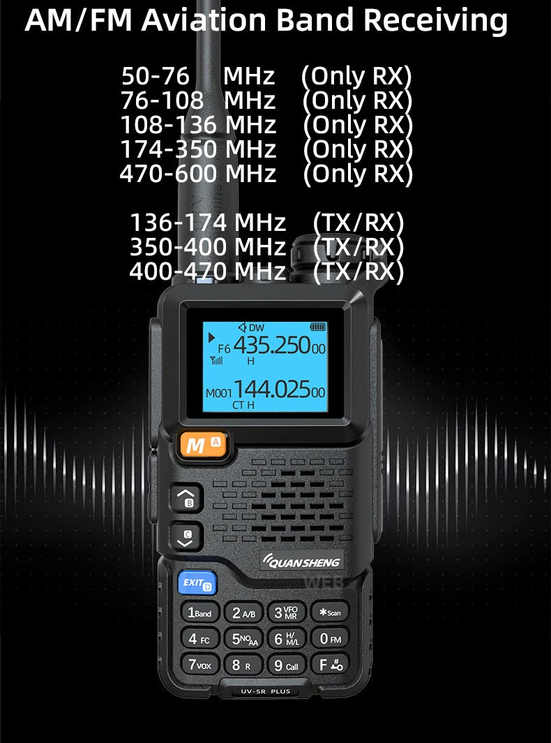 Quansheng UV-5R Plus Dual Band Walkie Talkie – Long Range UHF/VHF Two-Way Radio with NOAA Weather - Dicrodelights