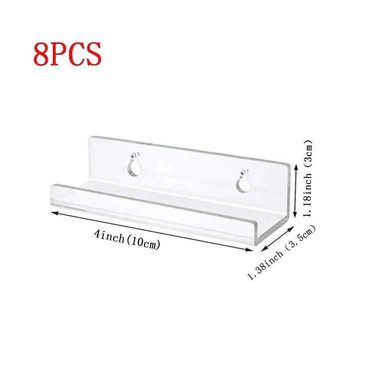 Acrylic Record Shelf for Wall Mounted Album Cover Displays 4inch 8 pcs