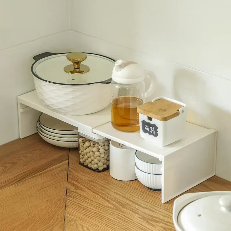 Kitchen Cupboard Shelf for Tidy Dish and Spice Storage