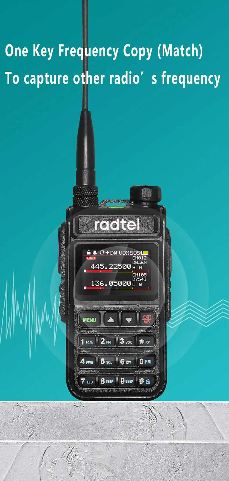 Radtel RT-890 Full Band Ham Radio Amateur 2 Way Radio 999CH Walkie Talkie AM Air Aviation Band Color Scanner Marine NOAA Scan