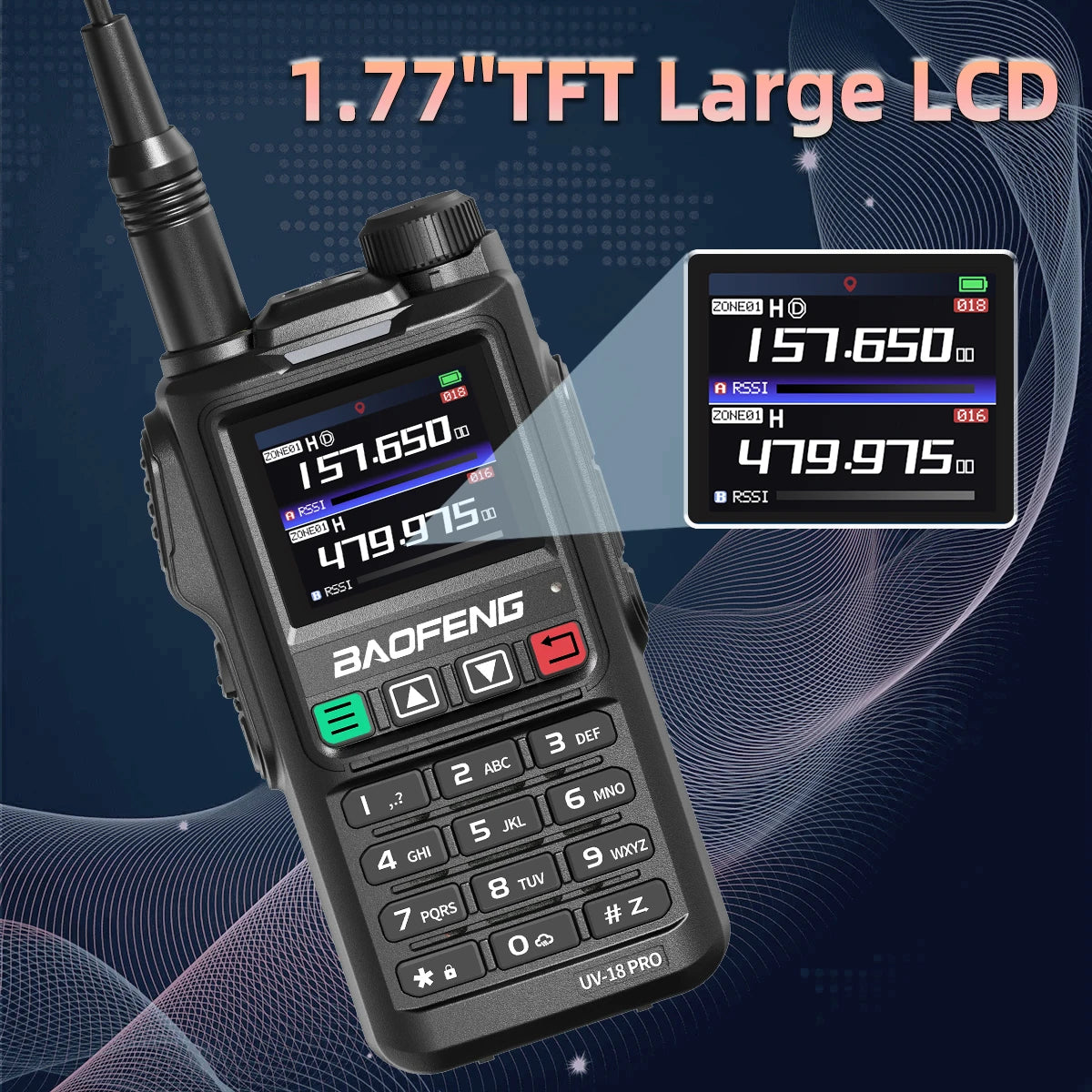 Baofeng UV18 PRO MAX GPS Walkie Talkie, 10W, Long Range, Type-C, Six-Band, Wireless Frequency, Ham Radio for Hunting - Dicrodelights