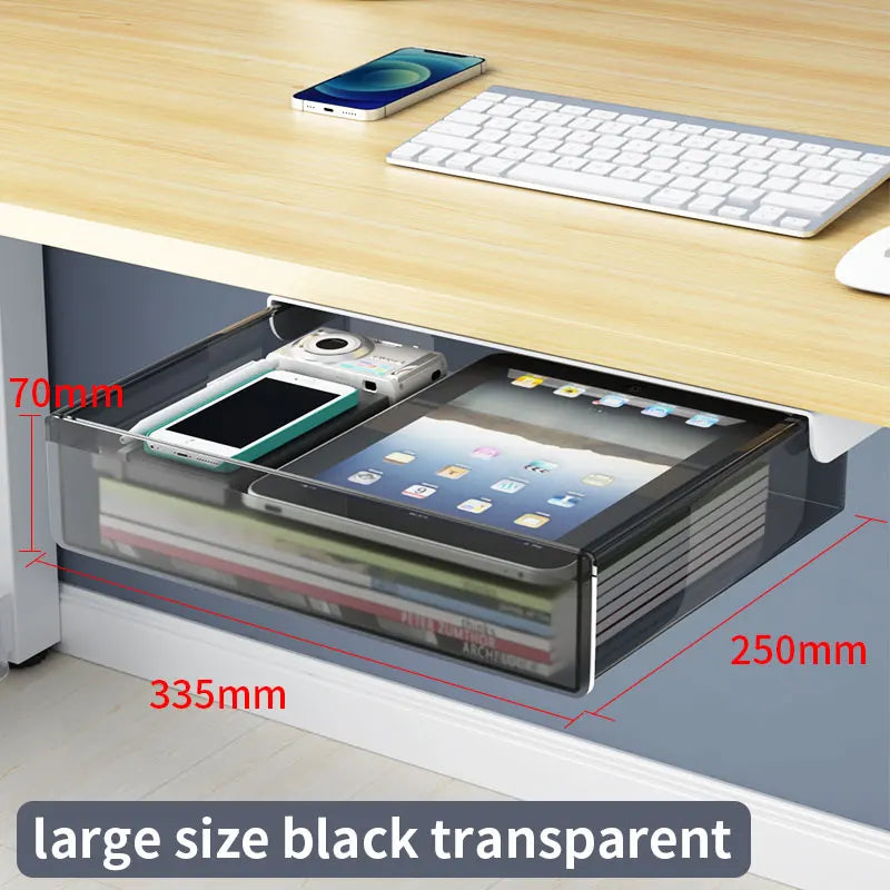 Self Adhesive Plastic Under Desk Drawer for Stationery Storage