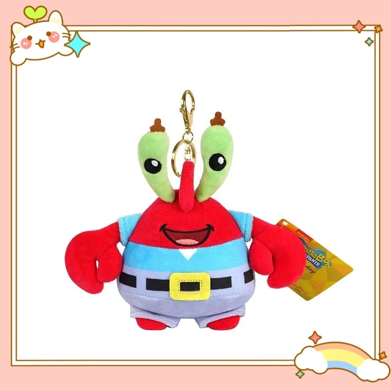 8inch/4inch SpongeBob Patrick Star Gary Squidward Tentacles Plush Dolls Small Pendant Bag Hangings Christmas Birthday Gi 18-13cm