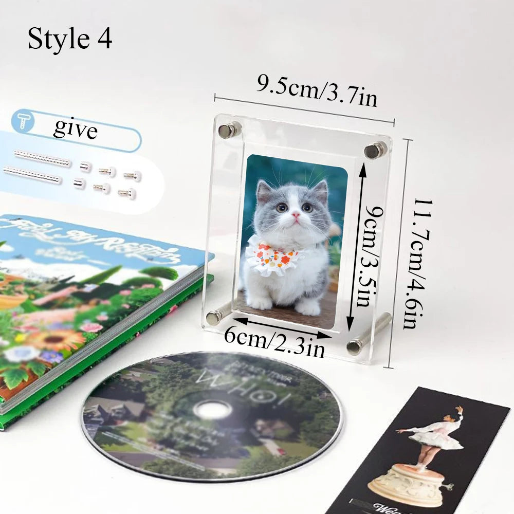 Acrylic Display Frame for CDs and Photocard Desk Displays style 4