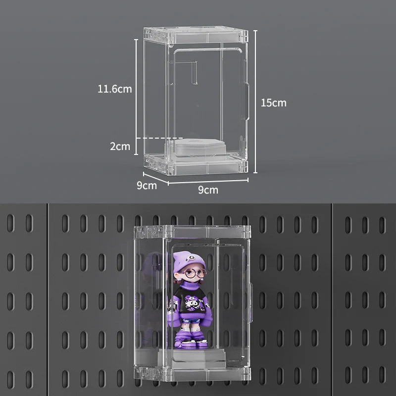 Neat Plastic Pegboard Desk Organizer with Multiple Accessories for Home Office, Craft Room and Garage Display Clear Dolls Box S