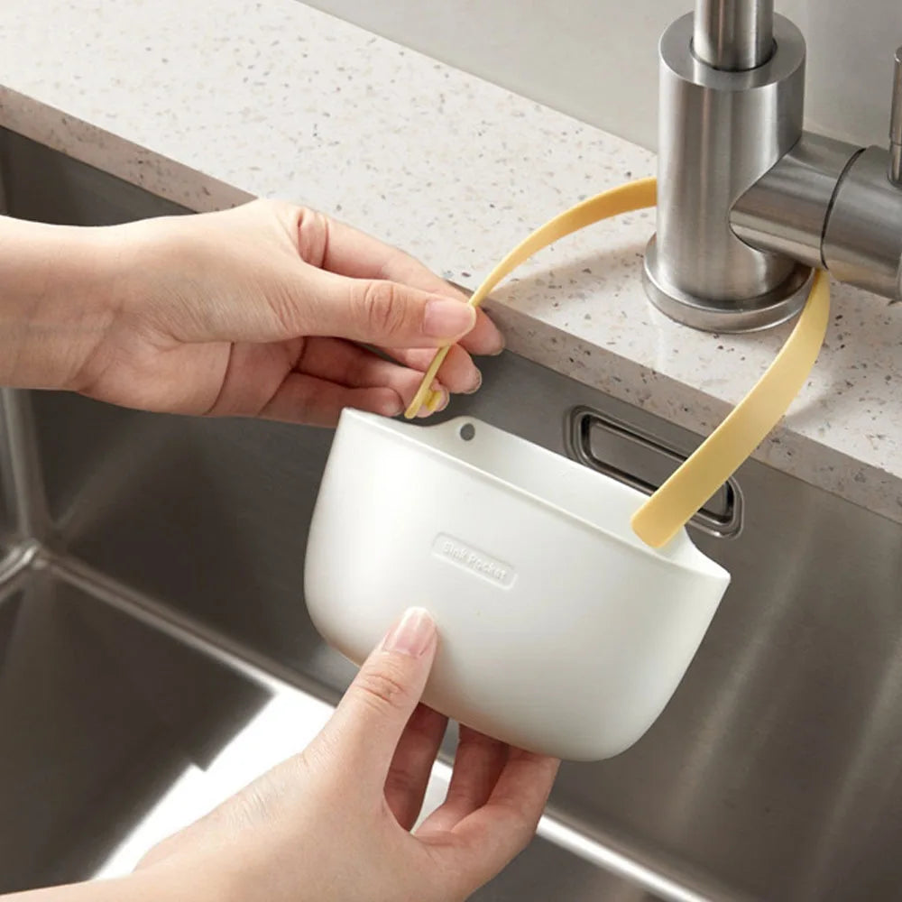 Hanging Sink Basket with Adjustable Strap for Sponges