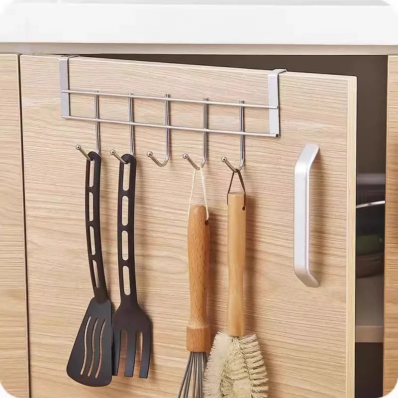 Five Hook Over Door Rack for Bedroom Accessory Storage